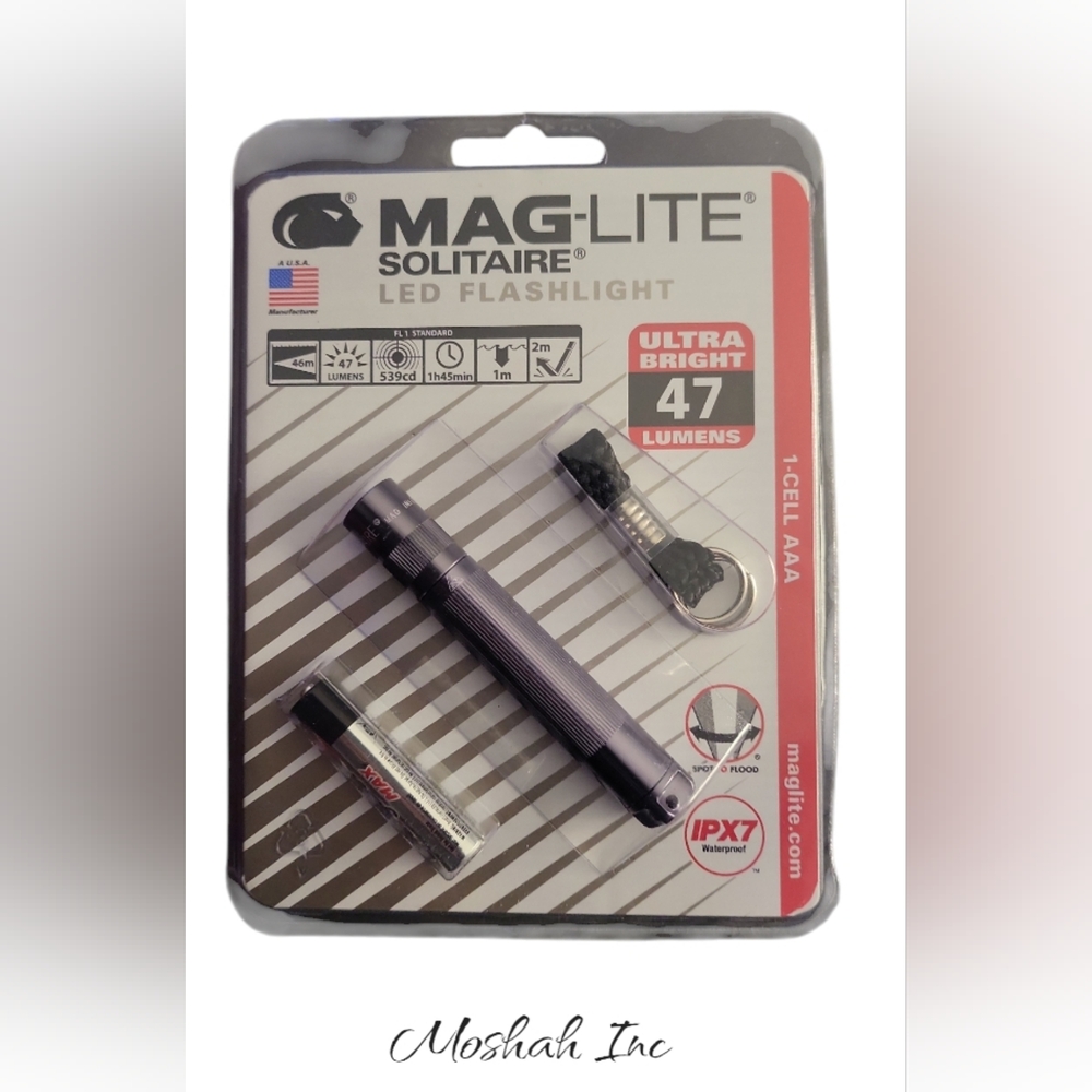 Maglite Solitaire LED 1-Cell AAA Flashlight GRAY- SJ3A096